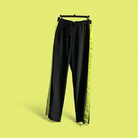 Michael Kors Black And Neon Yellow Athletic Pants - Picture 1 of 6